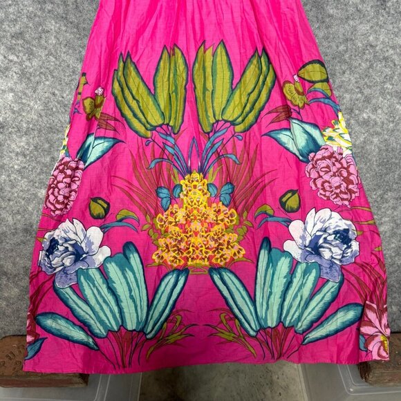 Maurices Dress Womens L Pink Floral Maxi Sundress Empire V Neck Smocked NEW - Picture 6 of 11